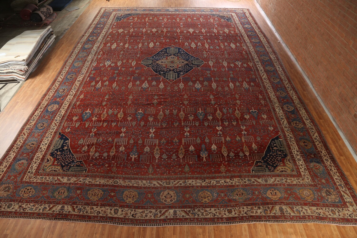Pre-1900 Antique Vegetable Dye Sarouk Farahan Persian Rug 20x30