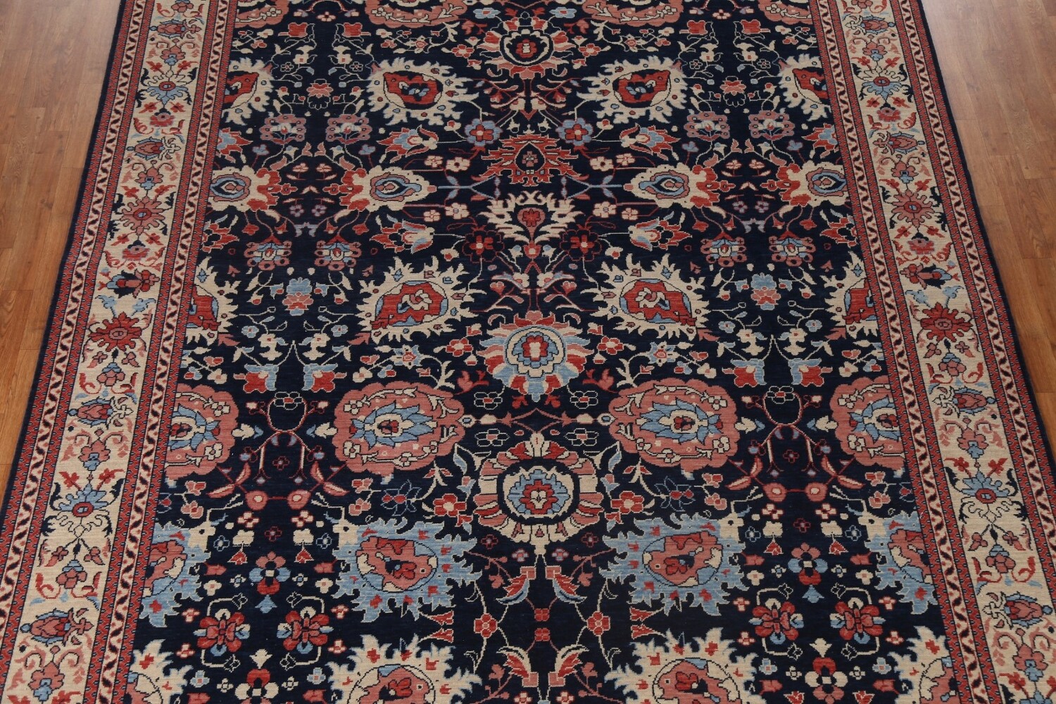 Navy Blue Floral Sultanabad Ziegler Oriental Rug 9x12