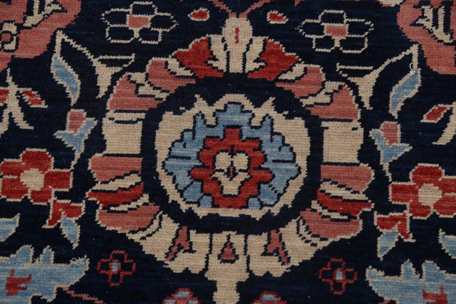 Navy Blue Floral Sultanabad Ziegler Oriental Rug 9x12