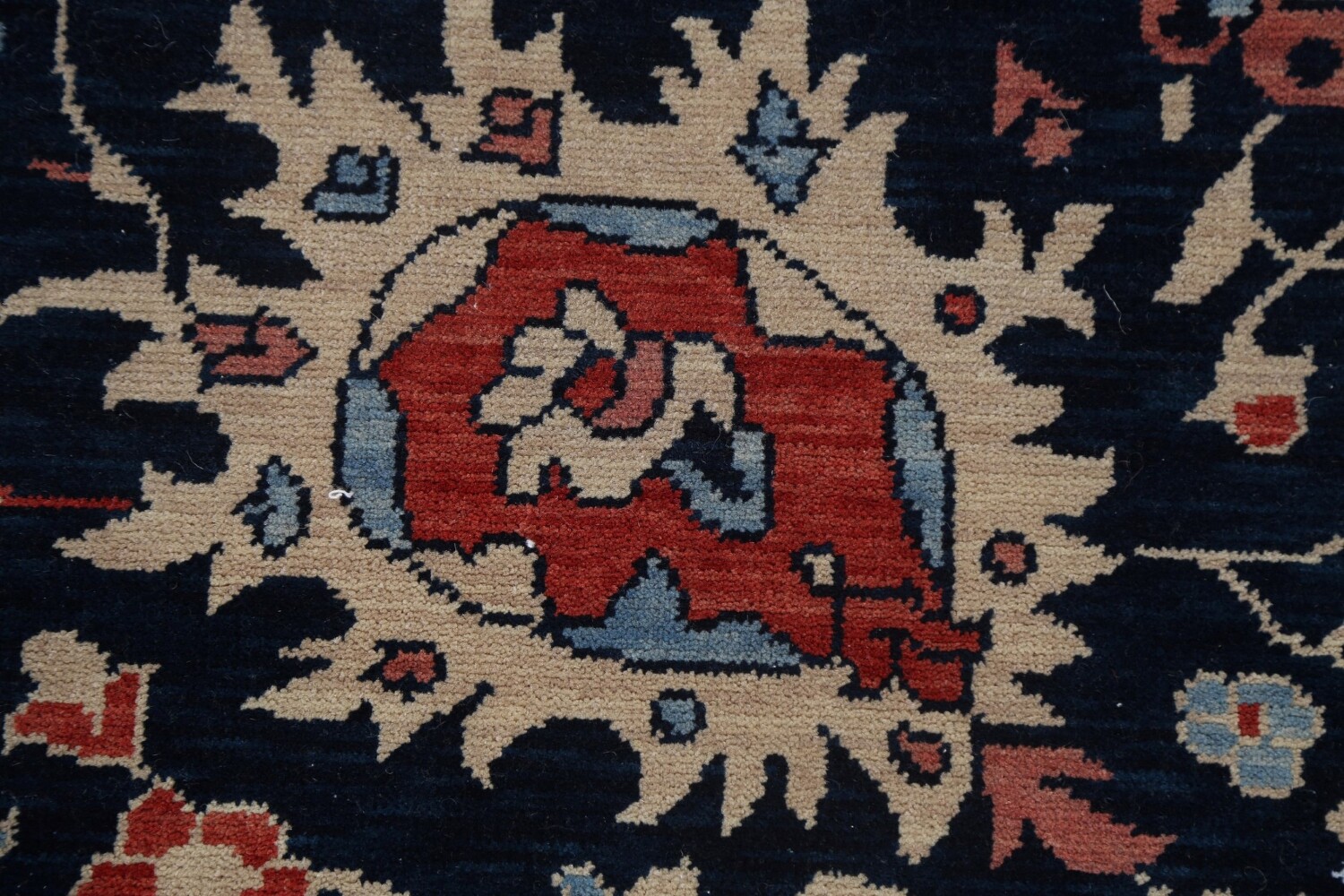 Navy Blue Floral Sultanabad Ziegler Oriental Rug 9x12