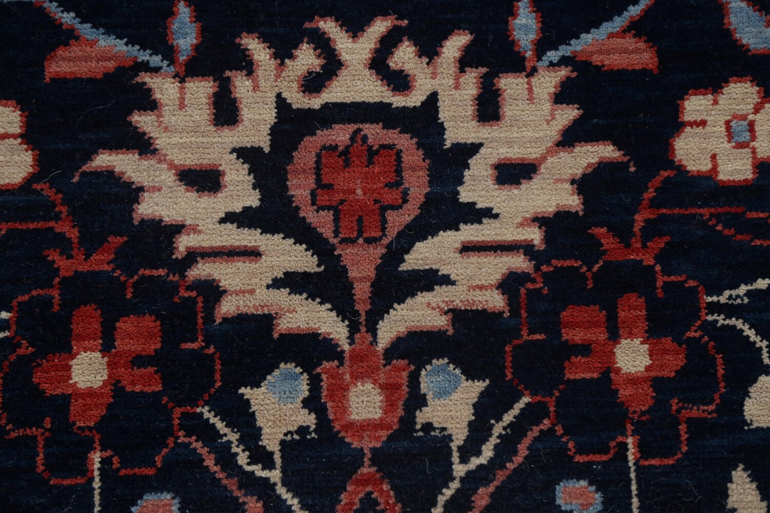 Navy Blue Floral Sultanabad Ziegler Oriental Rug 9x12