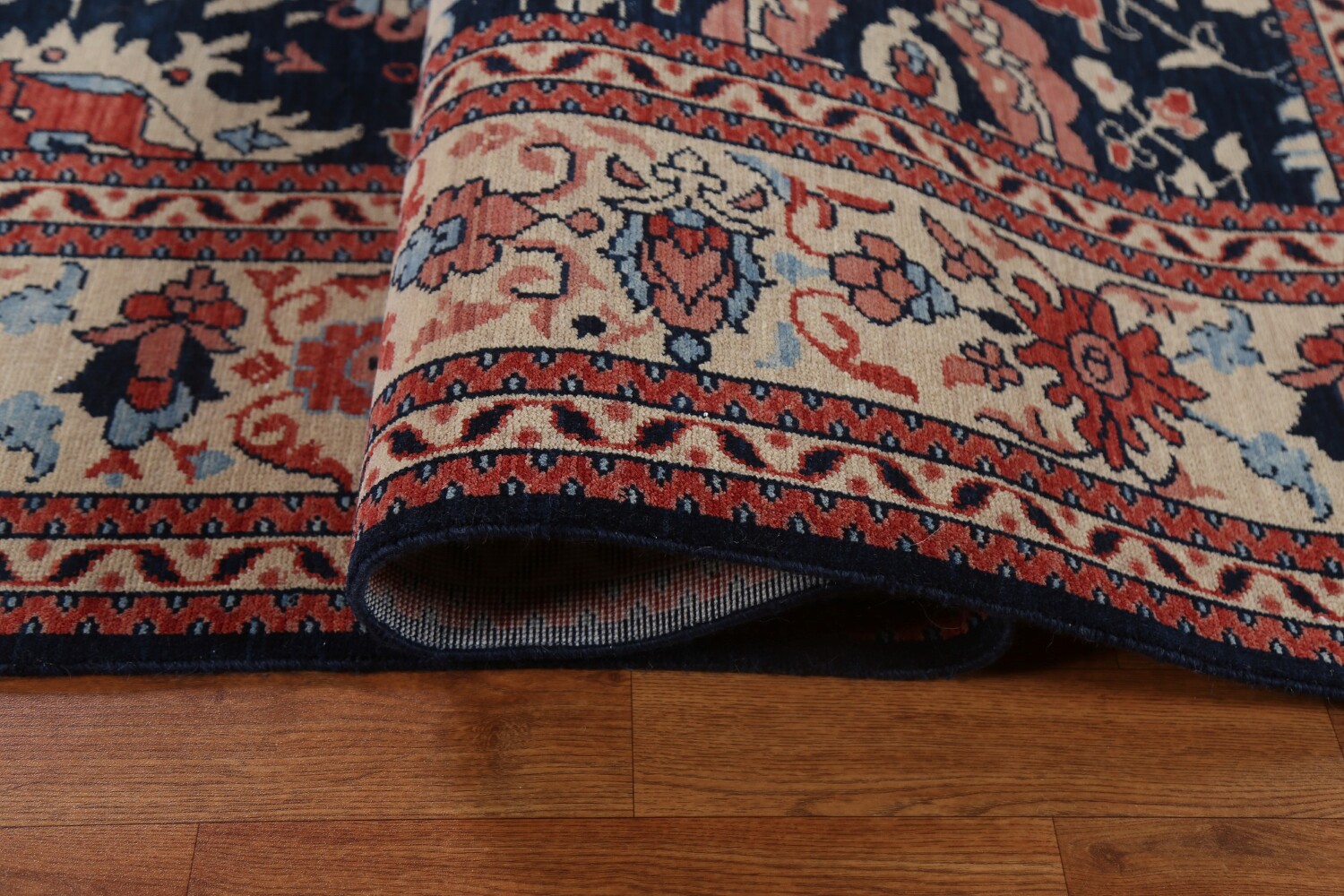 Navy Blue Floral Sultanabad Ziegler Oriental Rug 9x12
