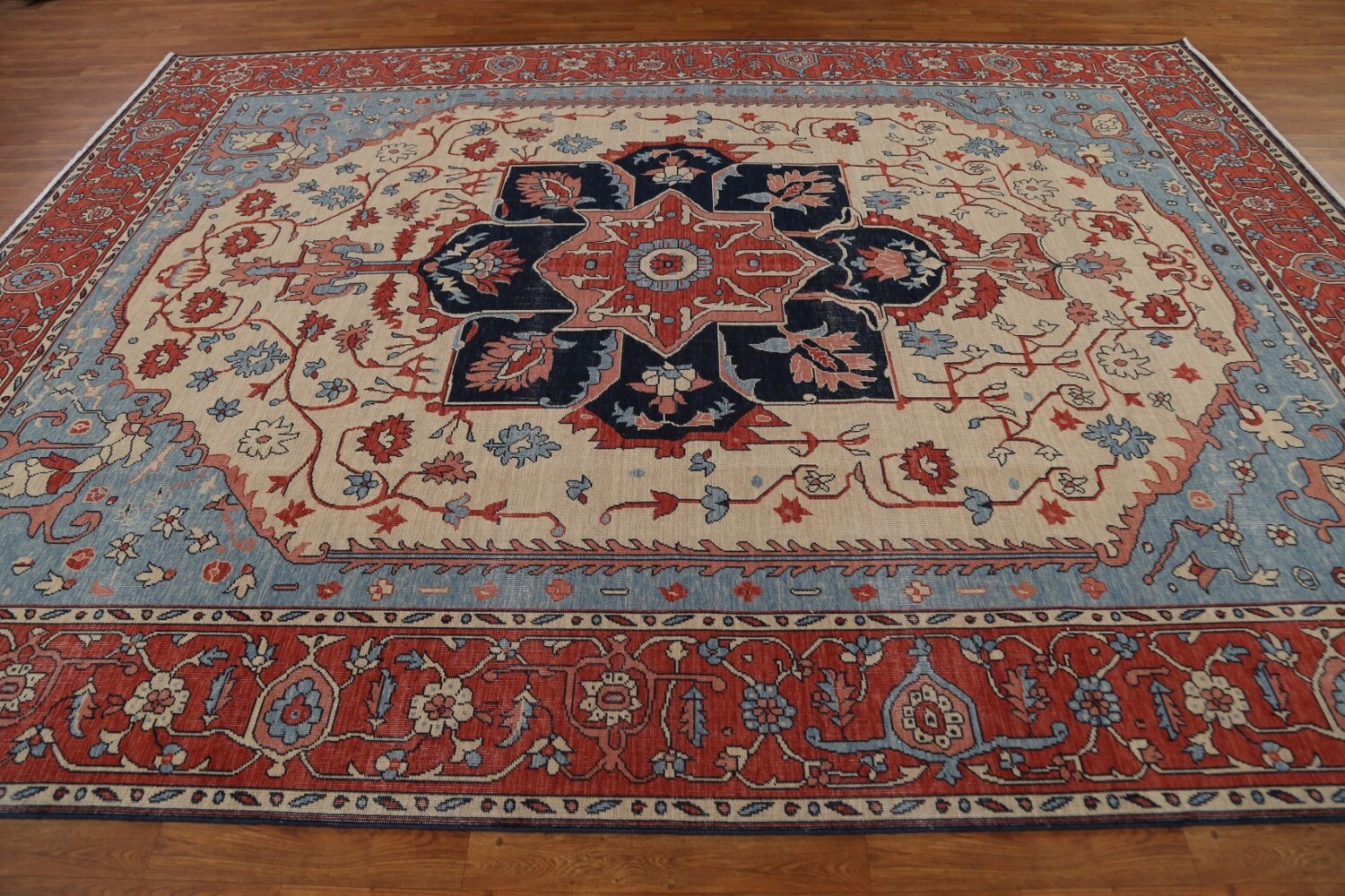 Handmade Heriz Serapi Wool Turkish Rug 9x12