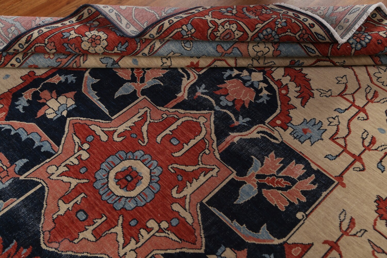 Handmade Heriz Serapi Wool Turkish Rug 9x12