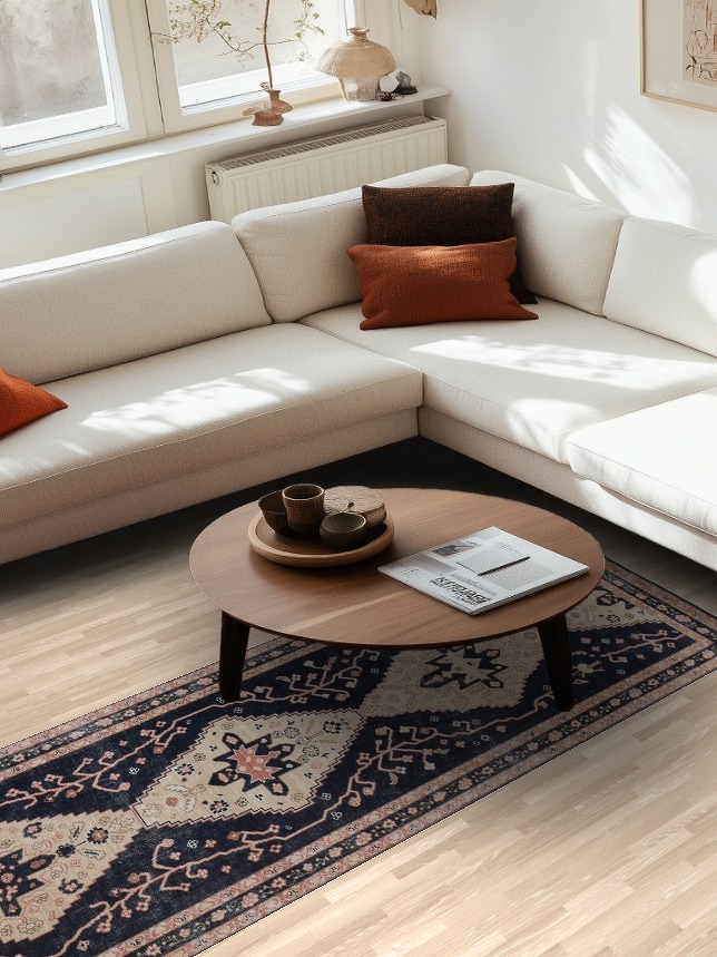 Geometric Heriz Serapi Turkish Runner Rug 3x10