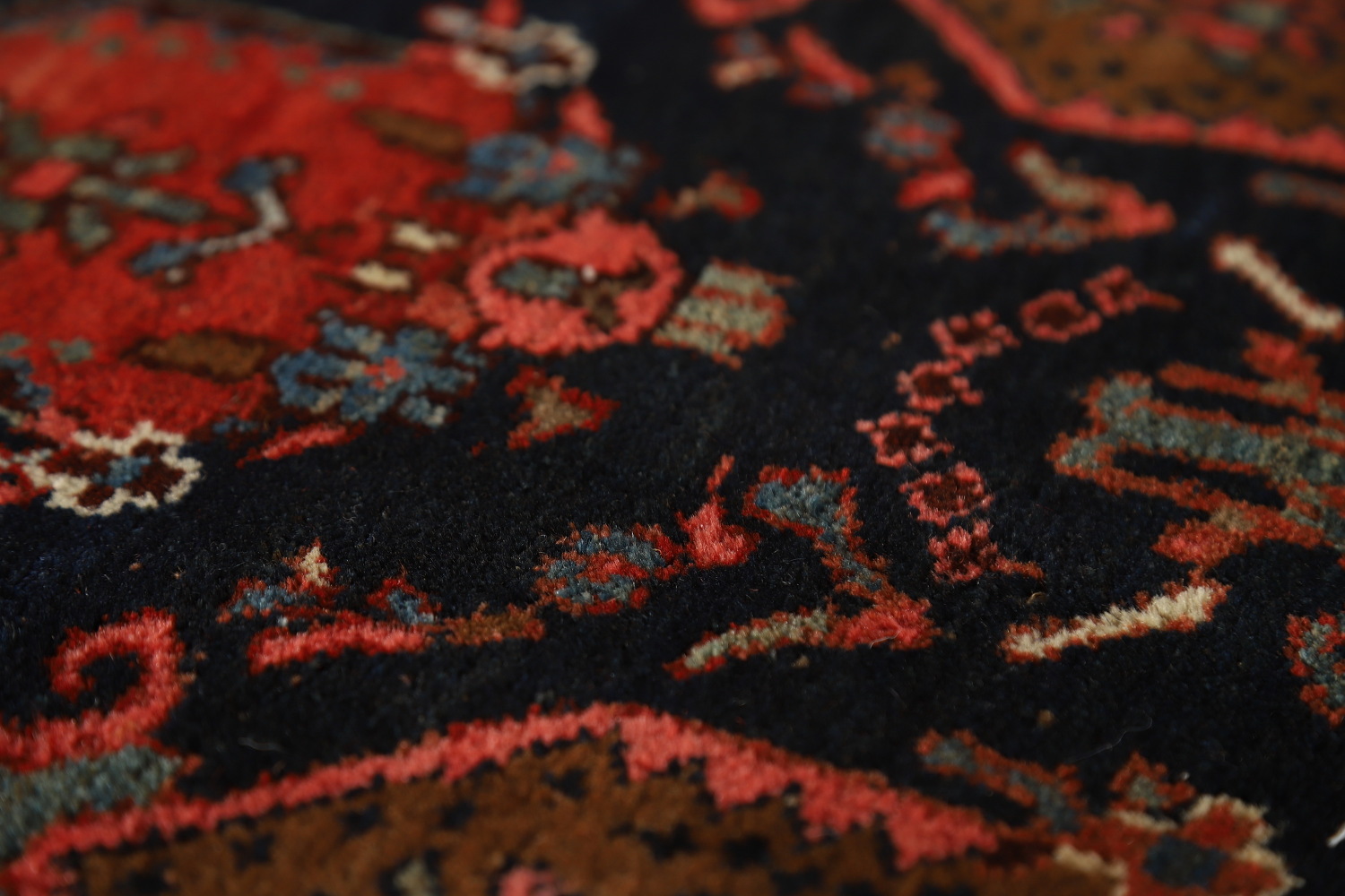 Pre-1900 Antique Vegetable Dye Bidjar Halvaei Persian Rug 12x19