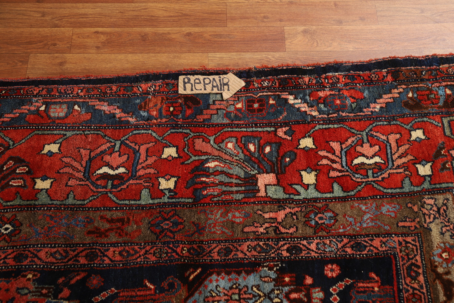 Pre-1900 Antique Vegetable Dye Bidjar Halvaei Persian Rug 12x19