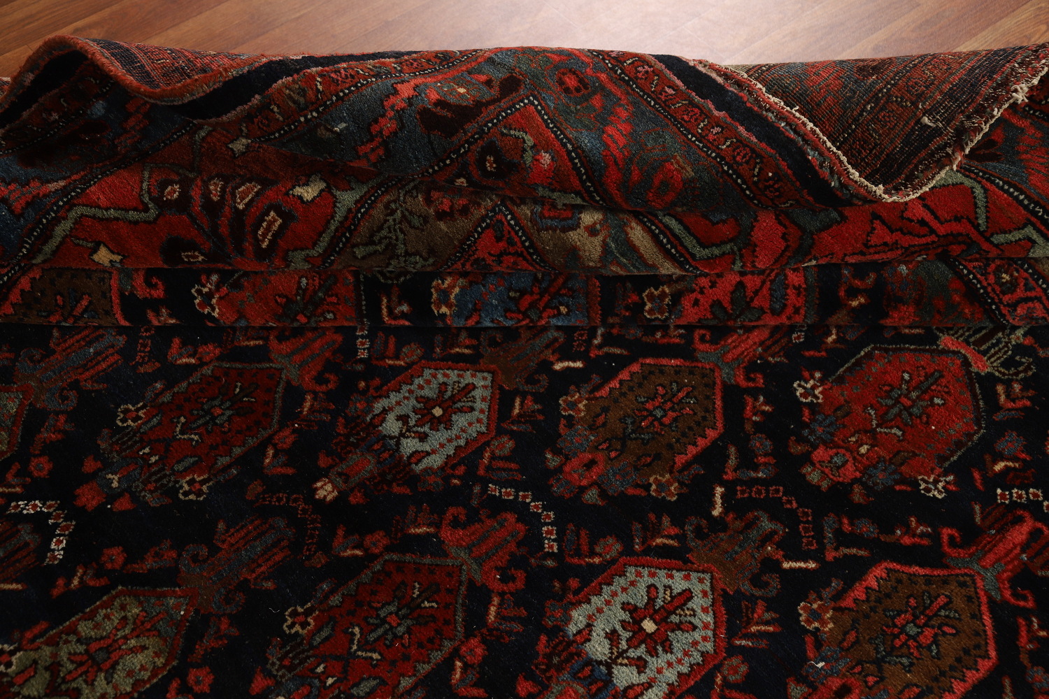 Pre-1900 Antique Vegetable Dye Bidjar Halvaei Persian Rug 12x19