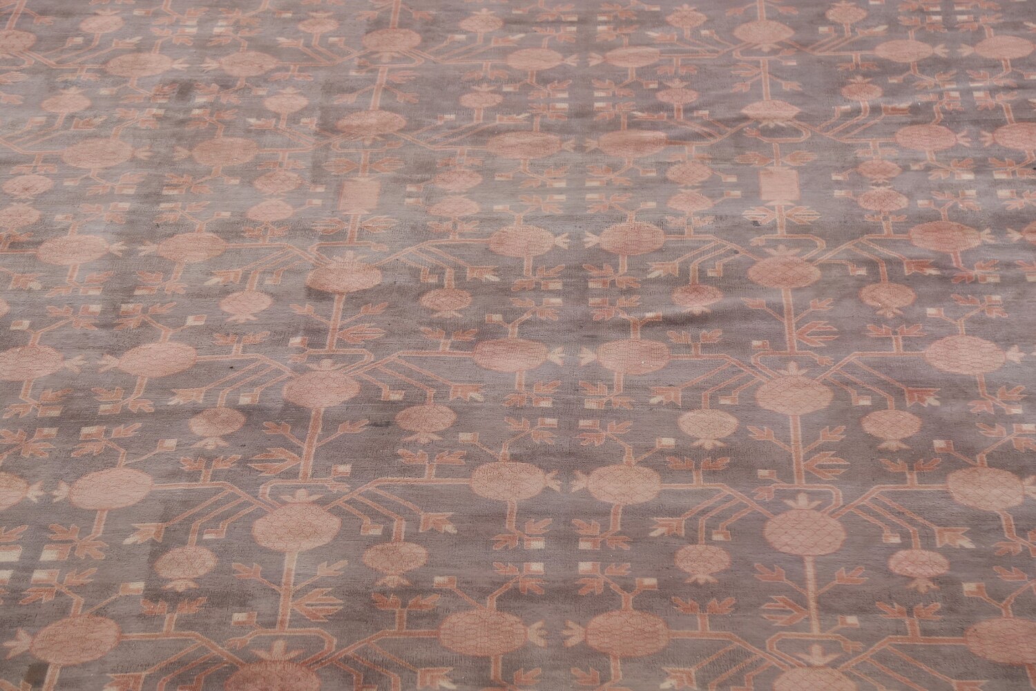 Pre-1900 Antique Mongolian Khotan Large Vegetable Dye Rug 25x37