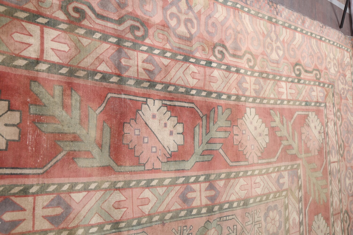 Pre-1900 Antique Mongolian Khotan Large Vegetable Dye Rug 25x37