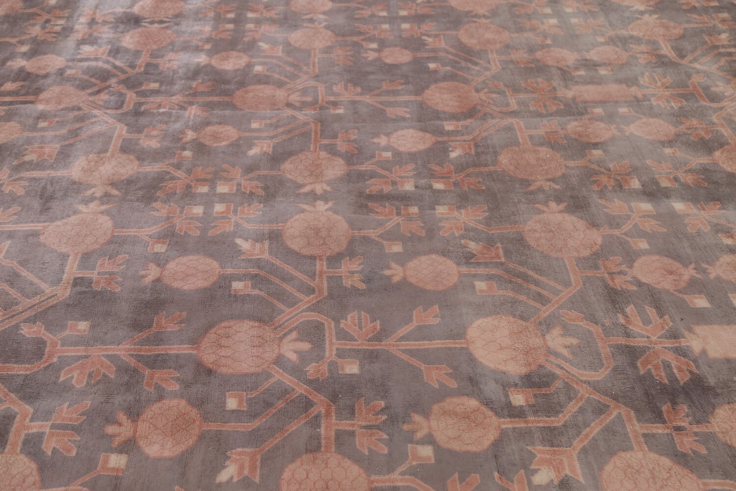 Pre-1900 Antique Mongolian Khotan Large Vegetable Dye Rug 25x37