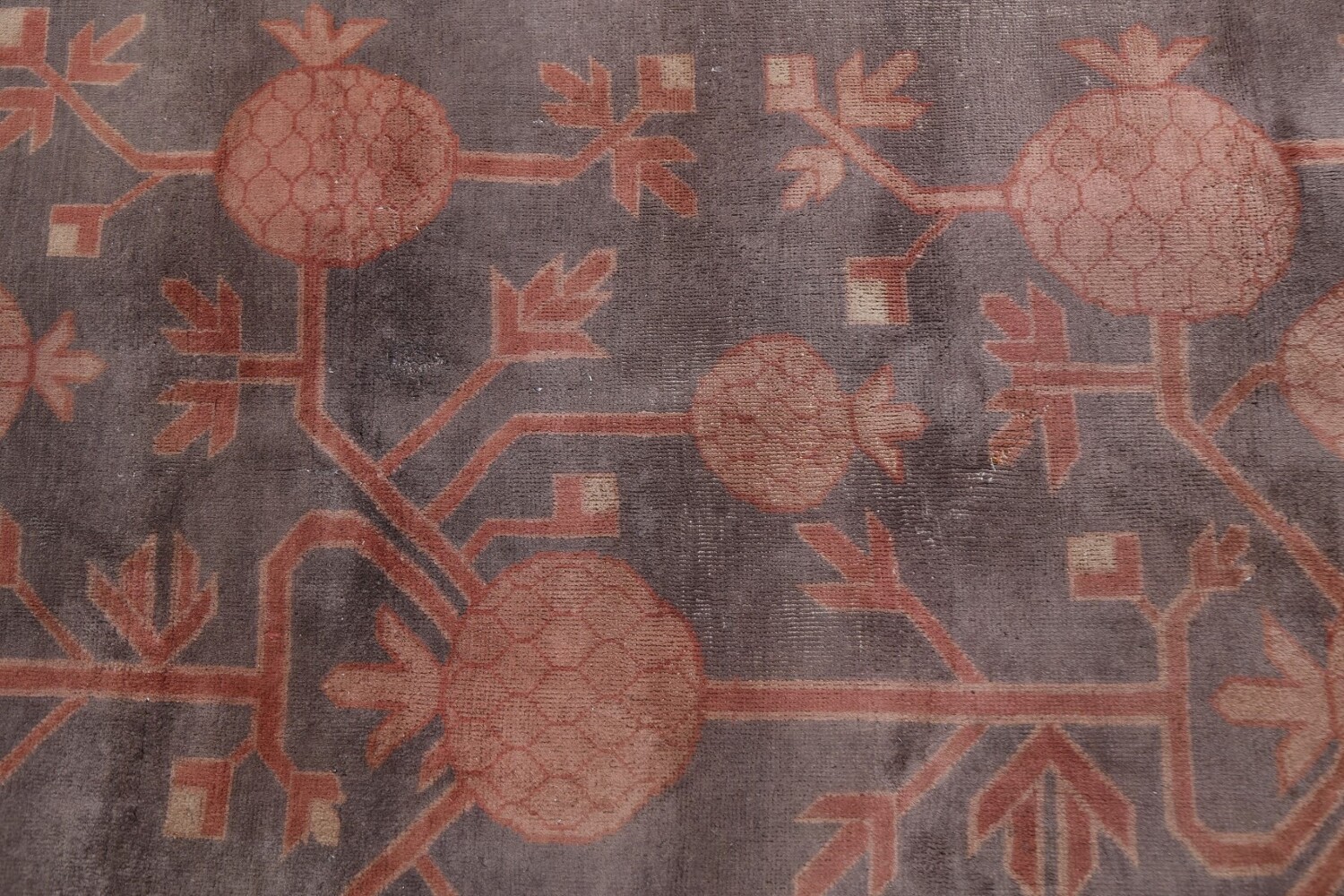 Pre-1900 Antique Mongolian Khotan Large Vegetable Dye Rug 25x37