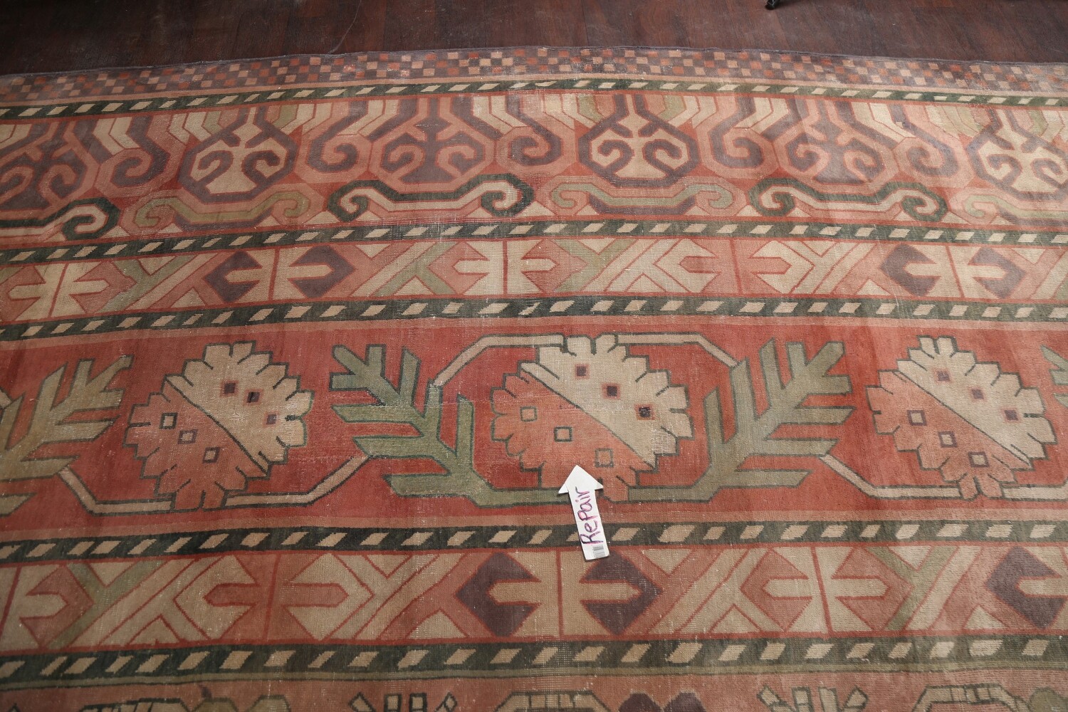 Pre-1900 Antique Mongolian Khotan Large Vegetable Dye Rug 25x37