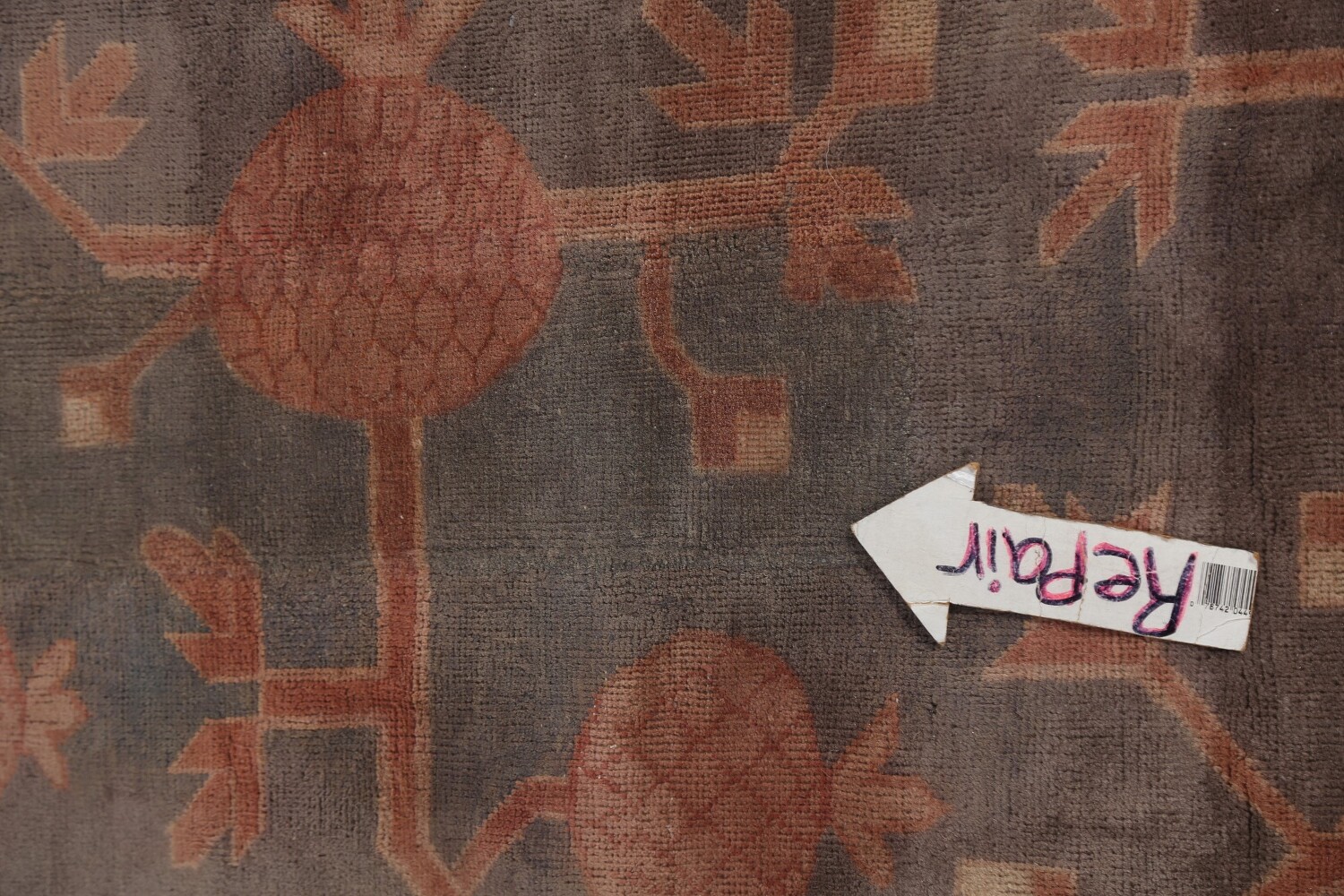 Pre-1900 Antique Mongolian Khotan Large Vegetable Dye Rug 25x37