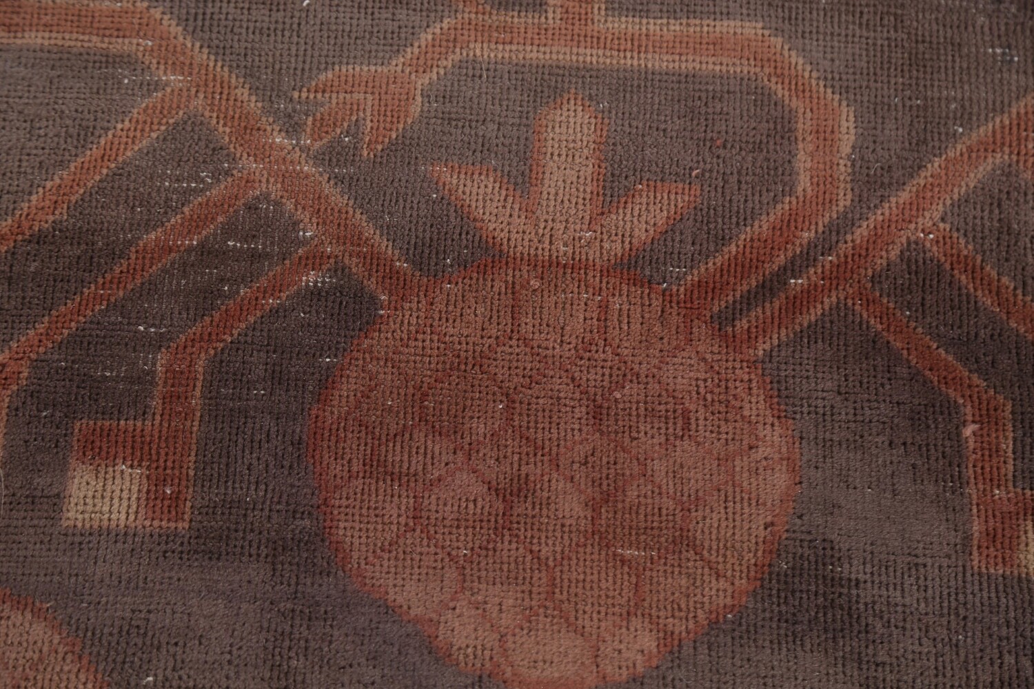 Pre-1900 Antique Mongolian Khotan Large Vegetable Dye Rug 25x37