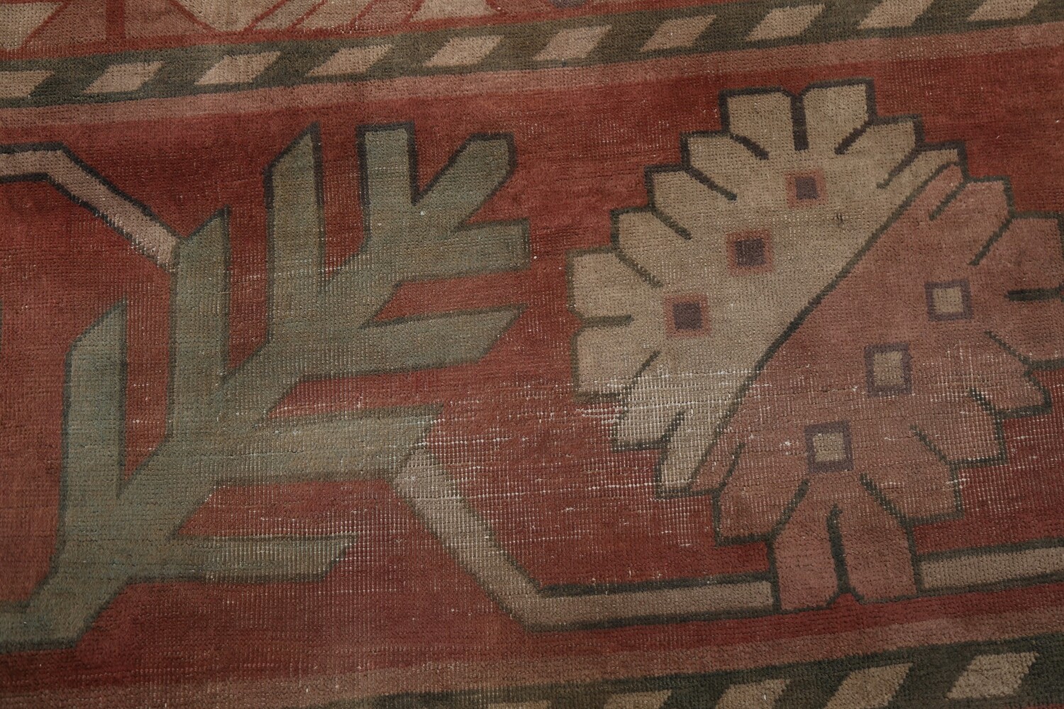 Pre-1900 Antique Mongolian Khotan Large Vegetable Dye Rug 25x37