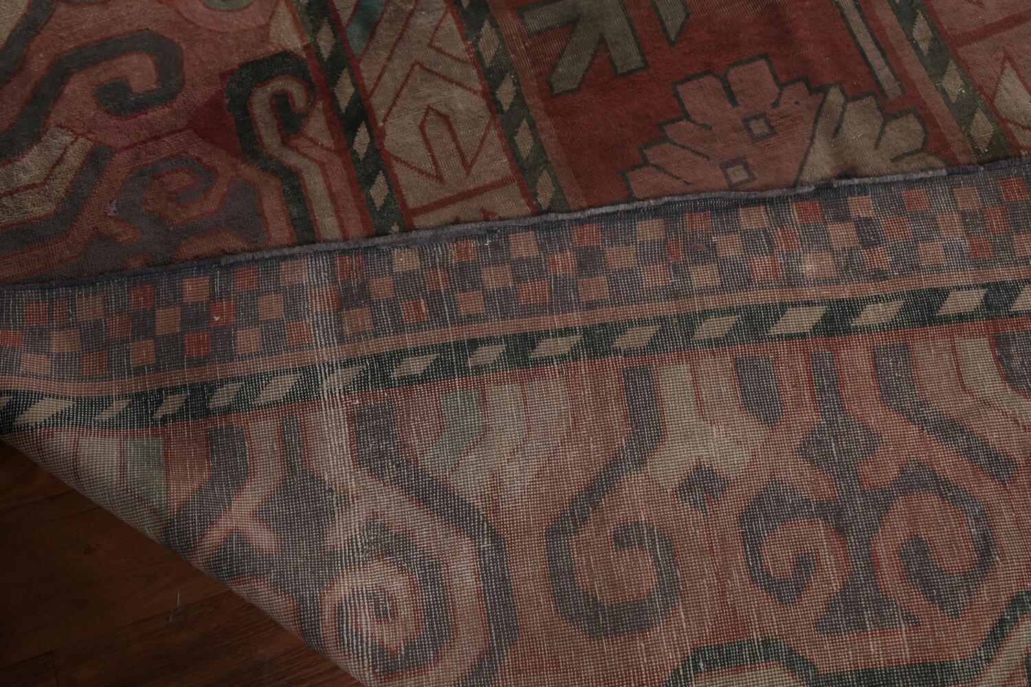 Pre-1900 Antique Mongolian Khotan Large Vegetable Dye Rug 25x37