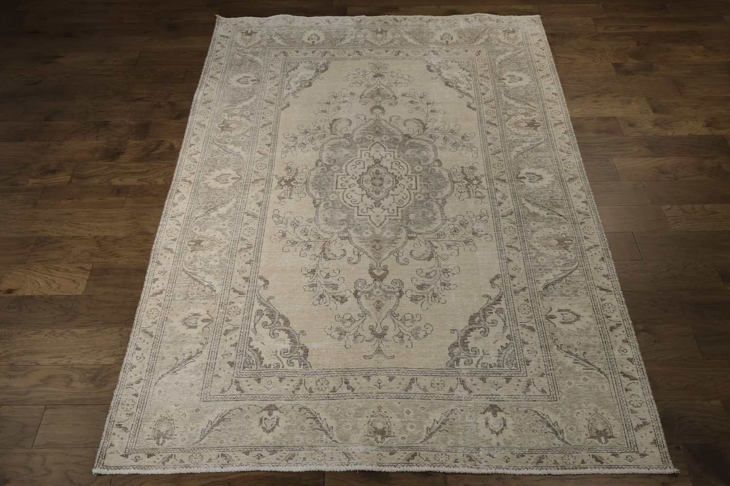 Distressed Floral Tabriz Persian Area Rug 6x10