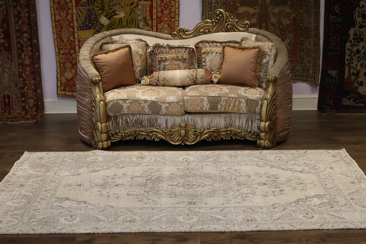 Distressed Floral Tabriz Persian Area Rug 6x10