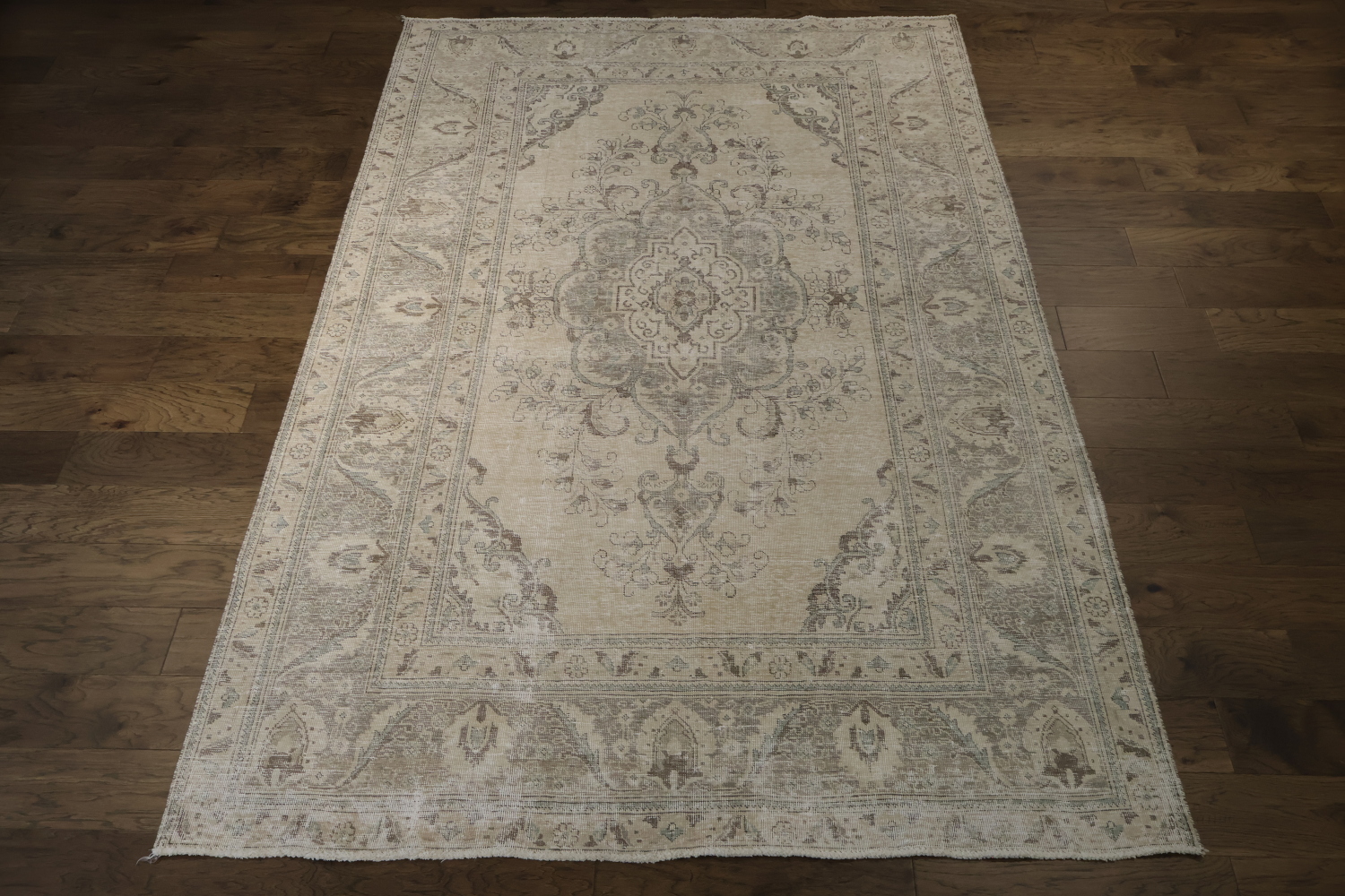 Distressed Floral Tabriz Persian Area Rug 6x10