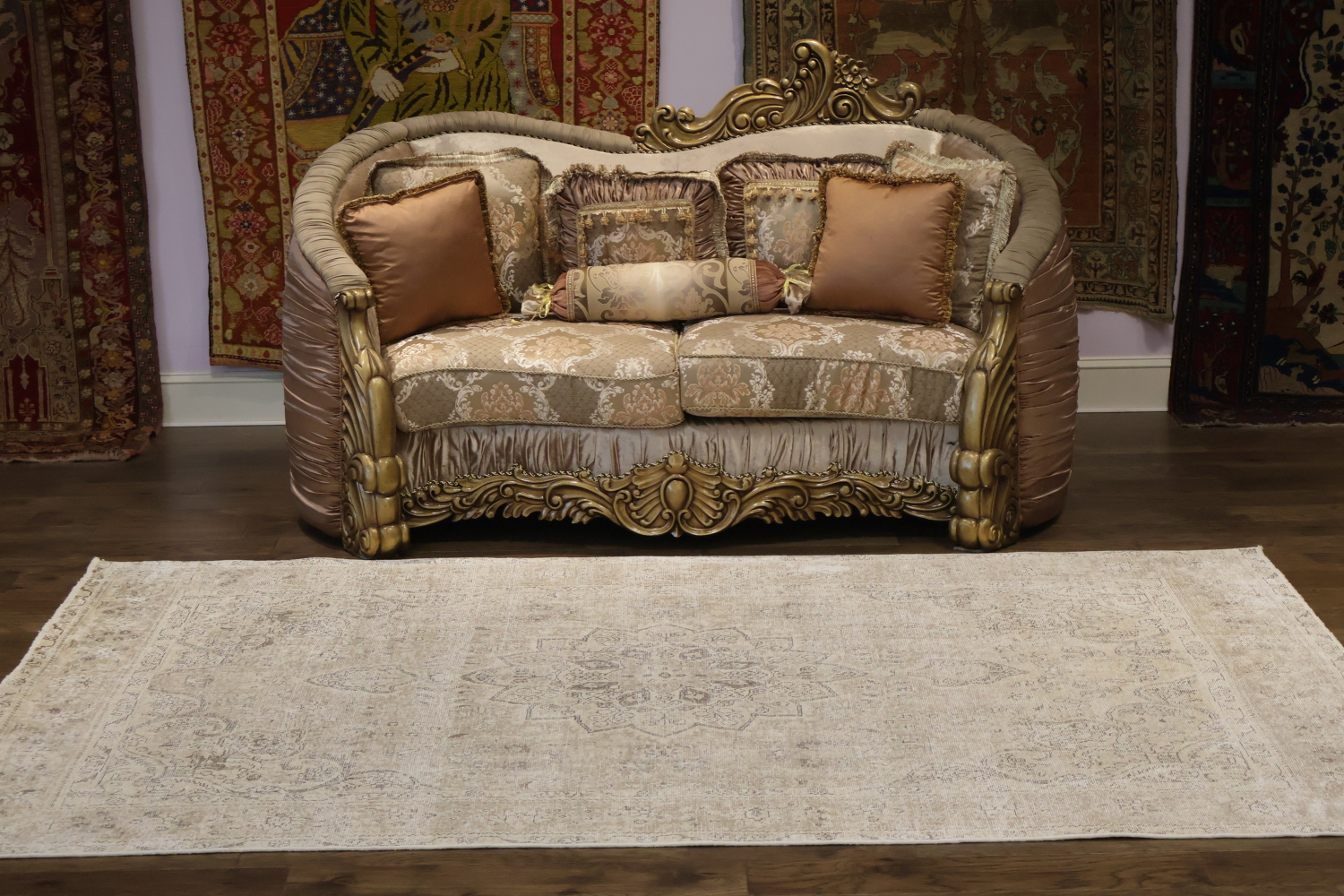 Floral Distressed Tabriz Persian Area Rug 6x10