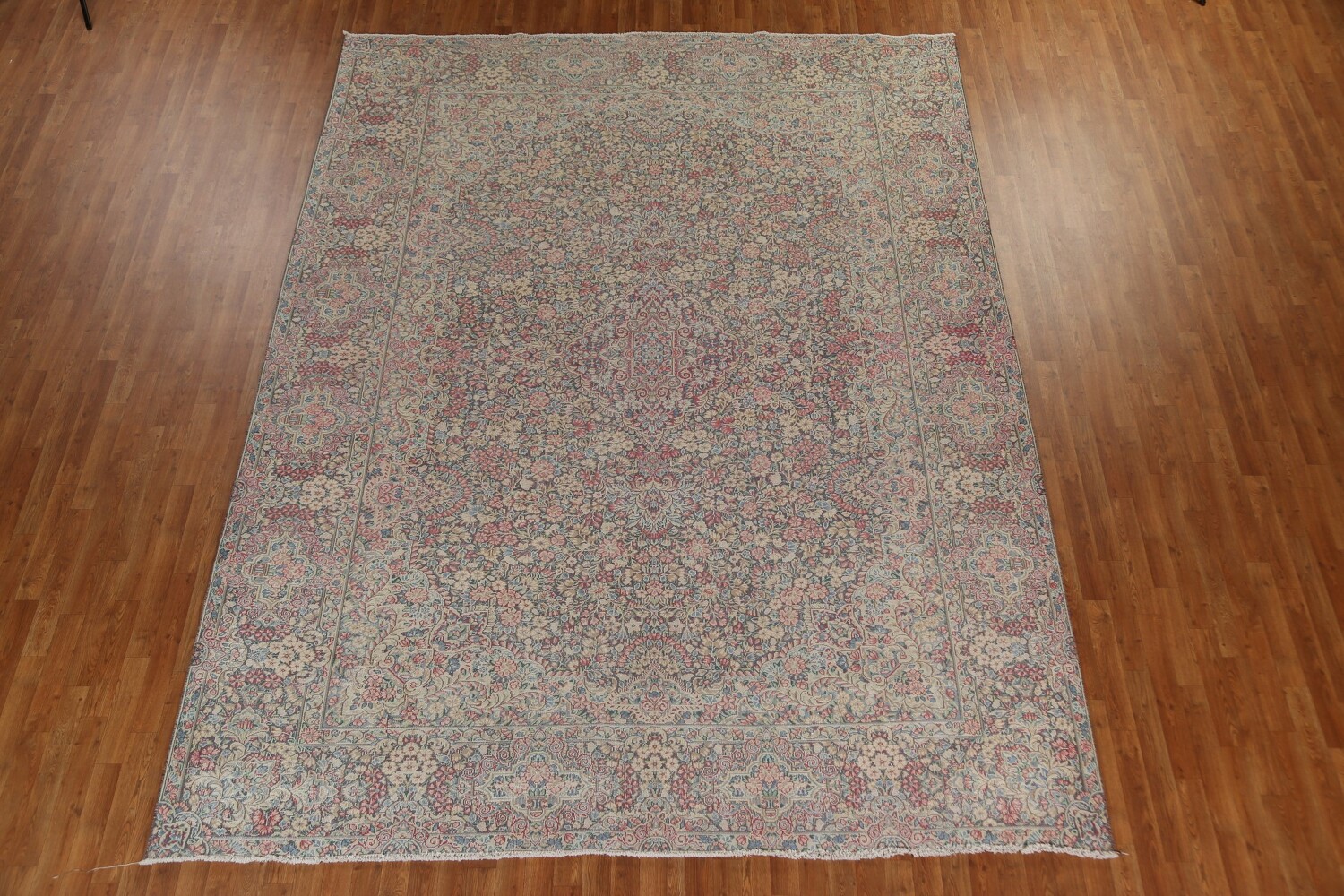 Antique Floral Kerman Persian Area Rug 9x12