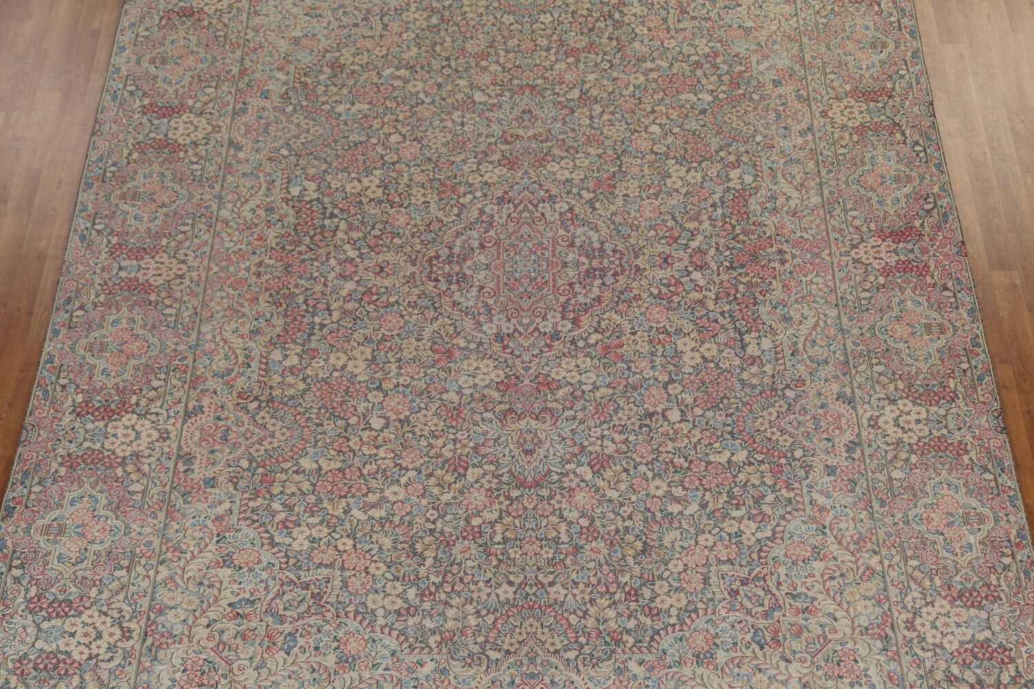 Antique Floral Kerman Persian Area Rug 9x12