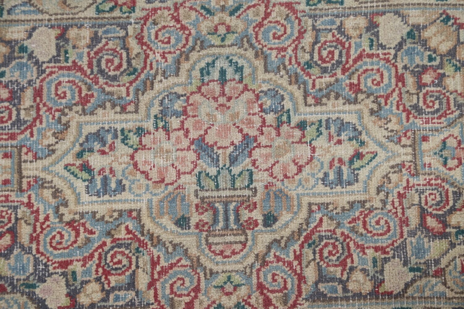 Antique Floral Kerman Persian Area Rug 9x12