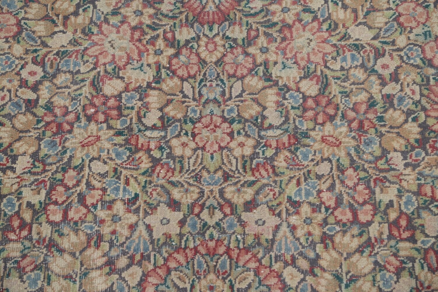 Antique Floral Kerman Persian Area Rug 9x12