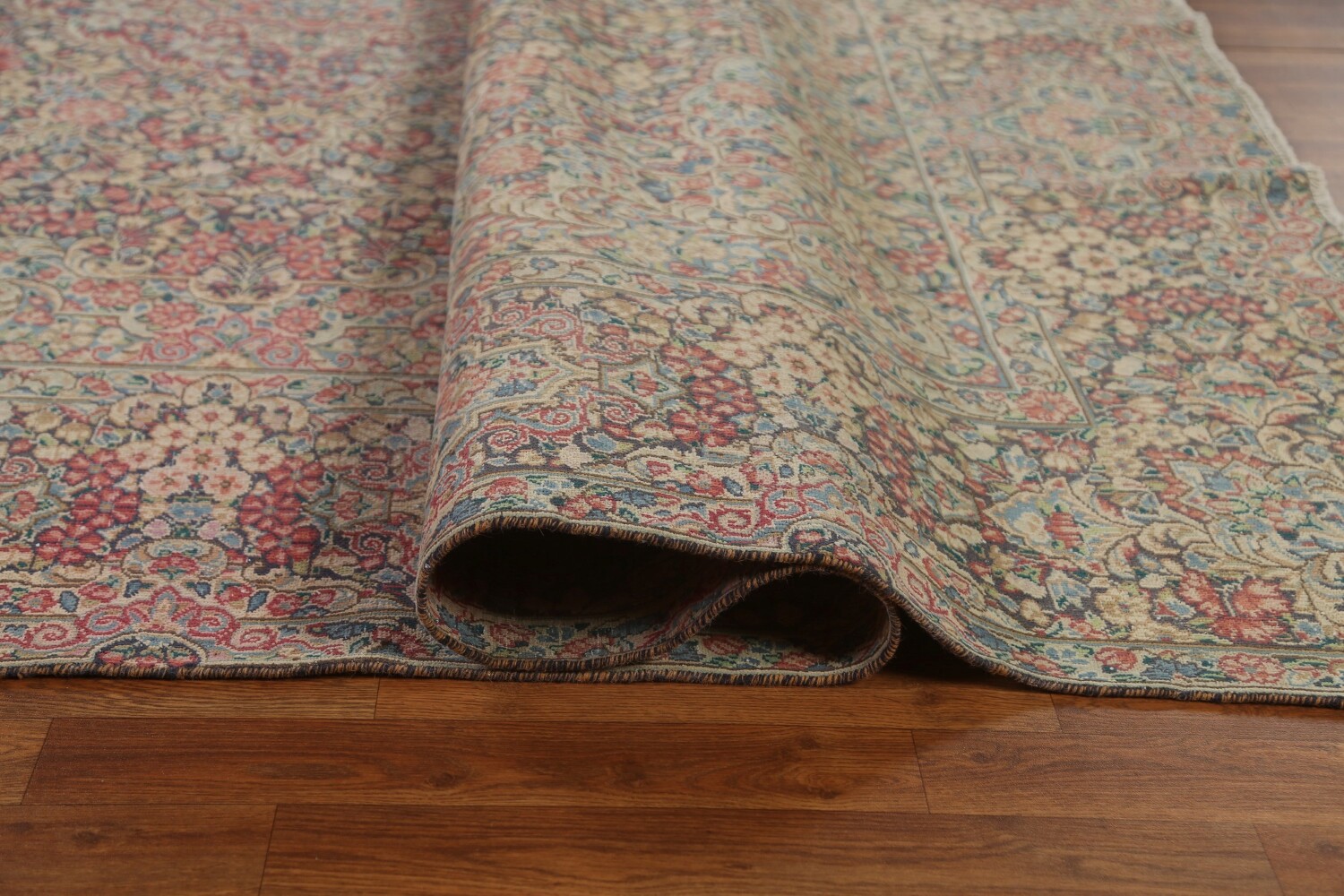 Antique Floral Kerman Persian Area Rug 9x12
