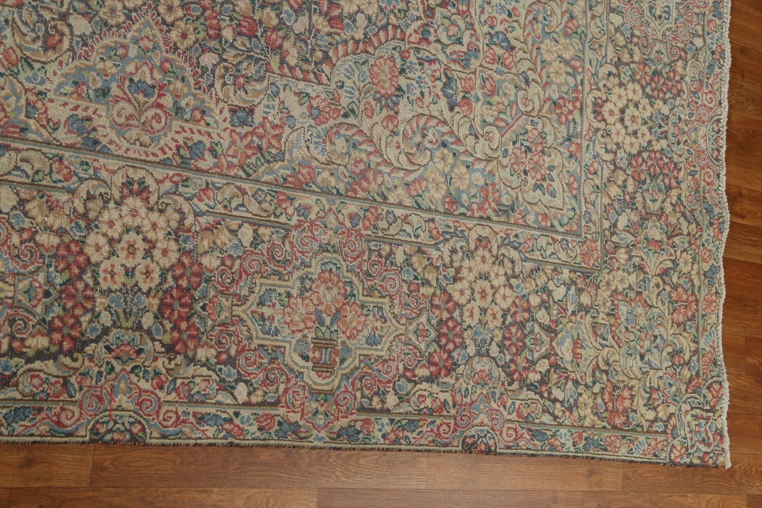 Antique Floral Kerman Persian Area Rug 9x12