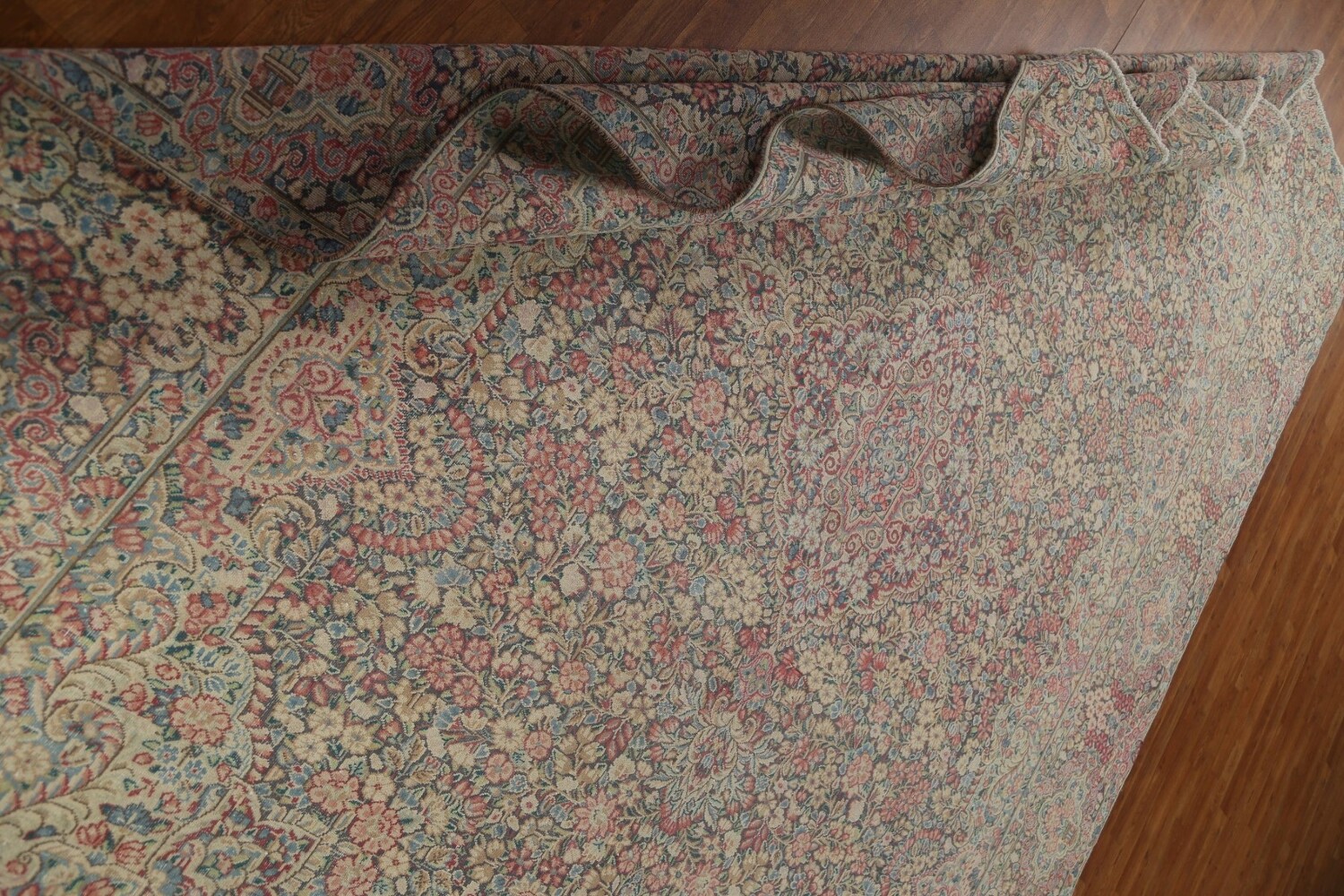 Antique Floral Kerman Persian Area Rug 9x12