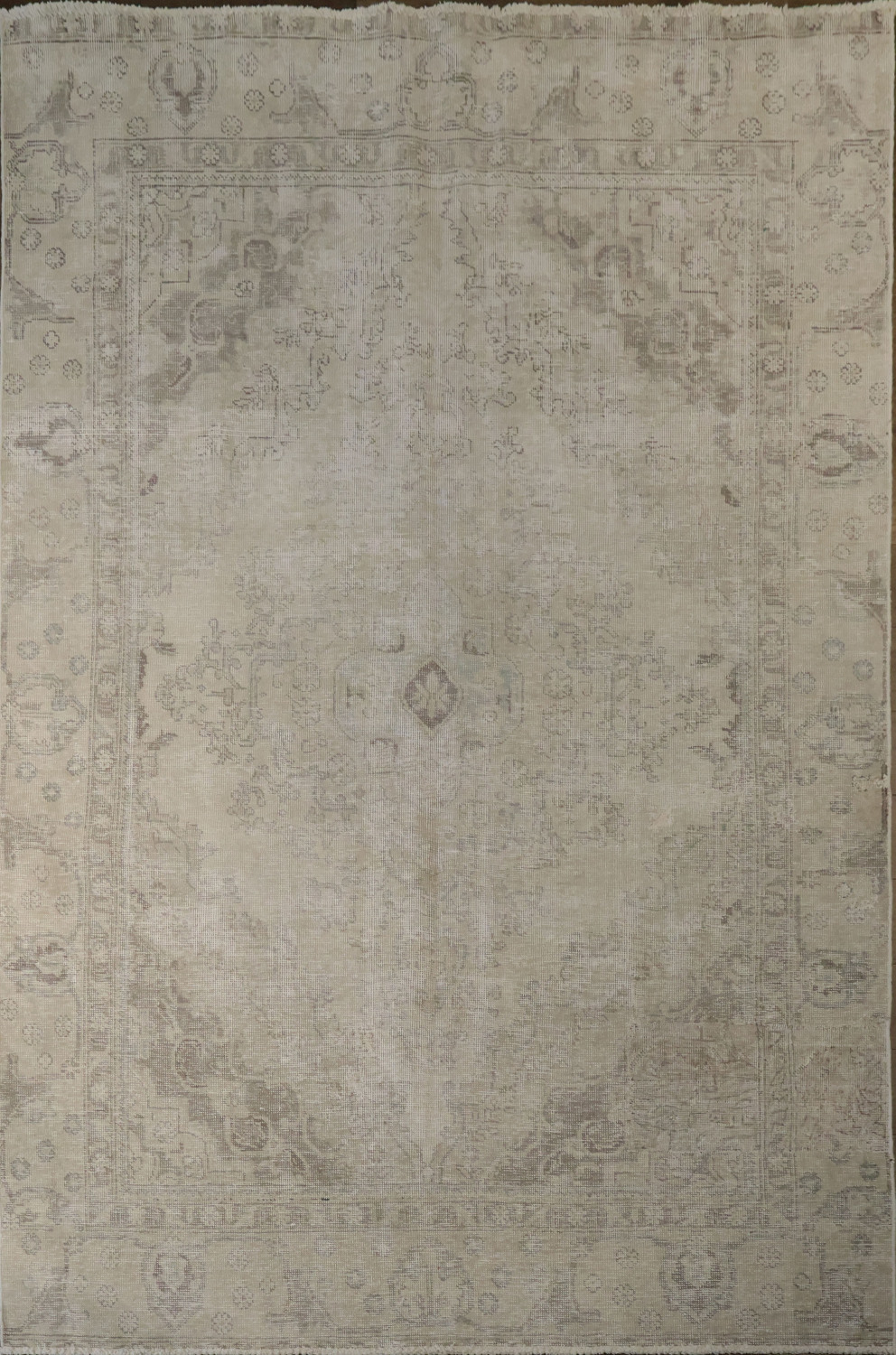 Muted Distressed Tabriz Vintage Persian Wool Rug 6x9