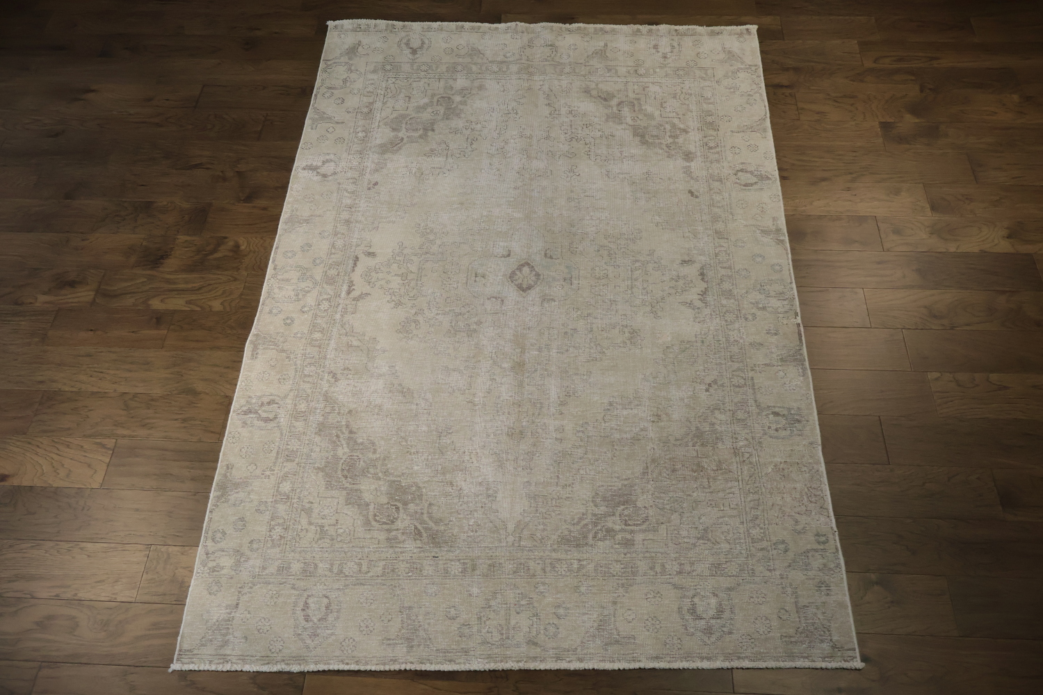 Muted Distressed Tabriz Vintage Persian Wool Rug 6x9