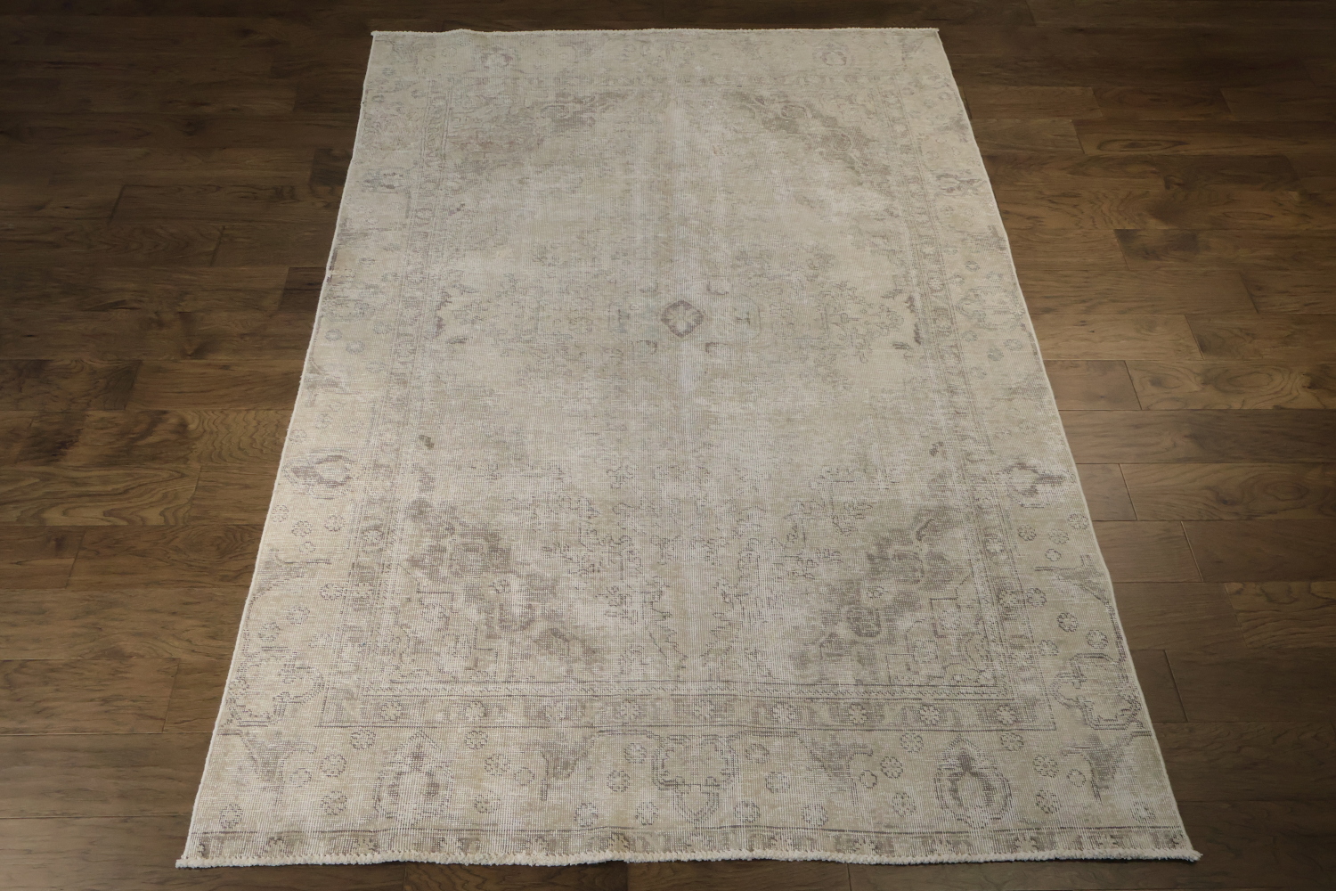 Muted Distressed Tabriz Vintage Persian Wool Rug 6x9