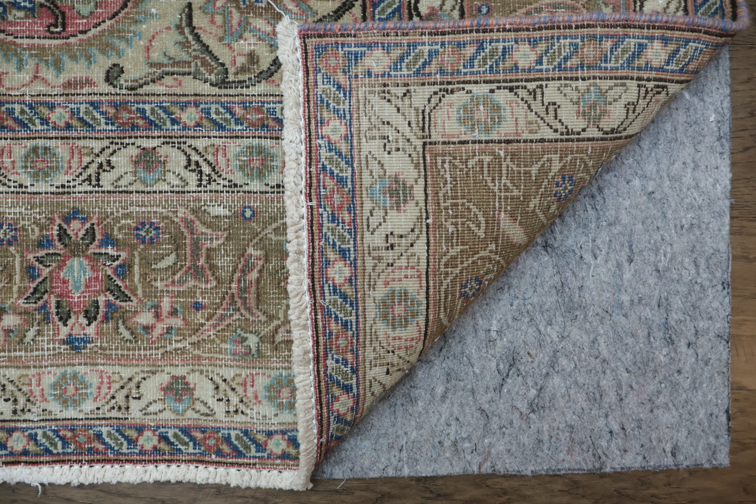 Distressed Pink Mashad Persian Area Rug 6x9