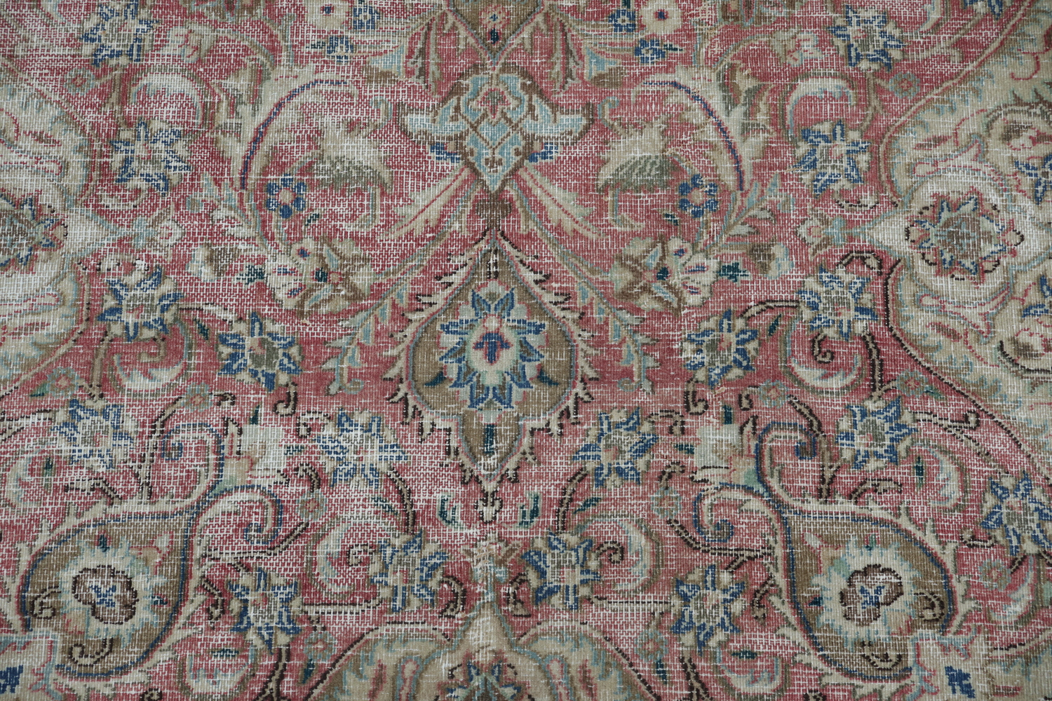 Distressed Pink Mashad Persian Area Rug 6x9
