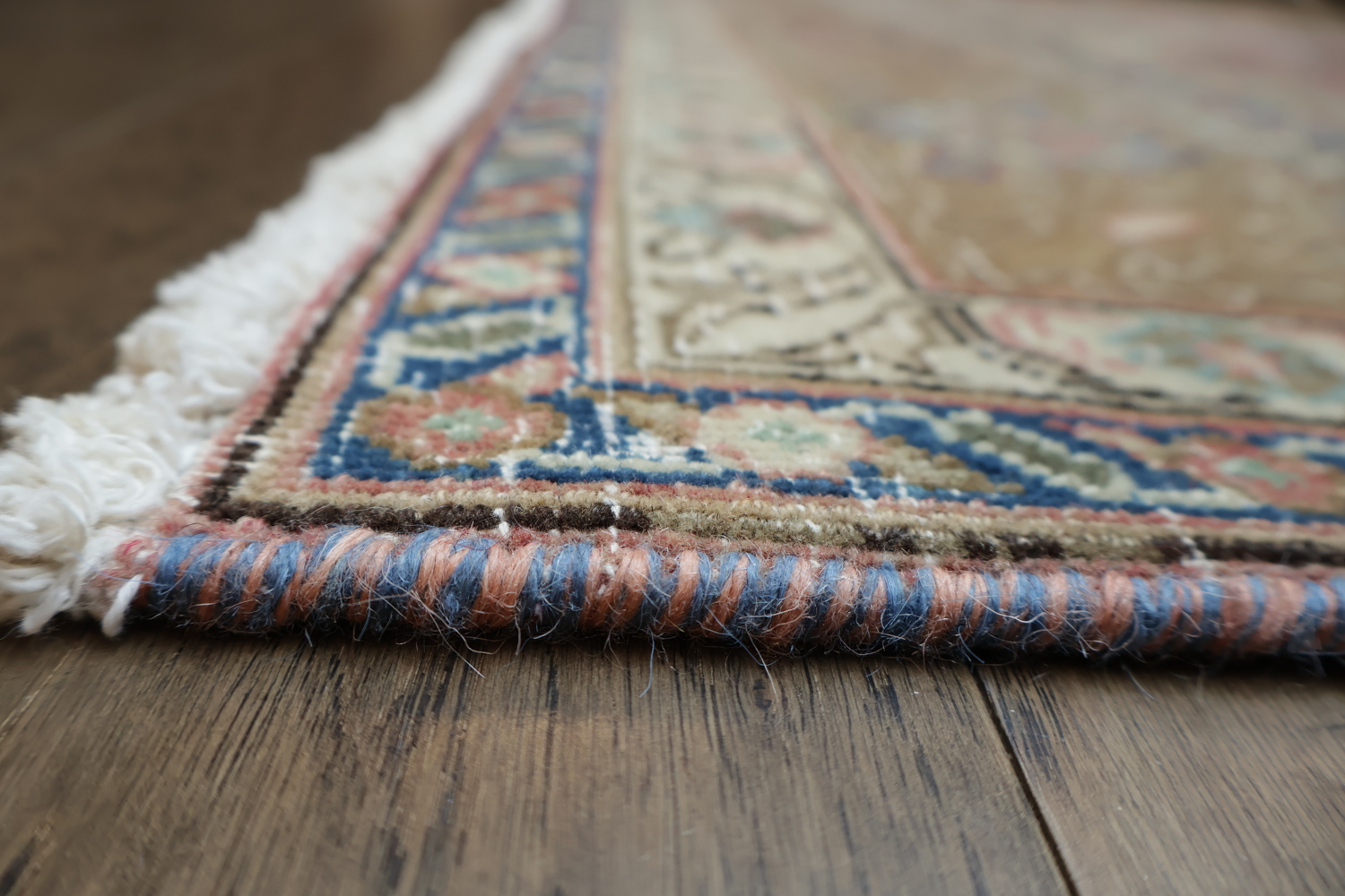 Distressed Pink Mashad Persian Area Rug 6x9