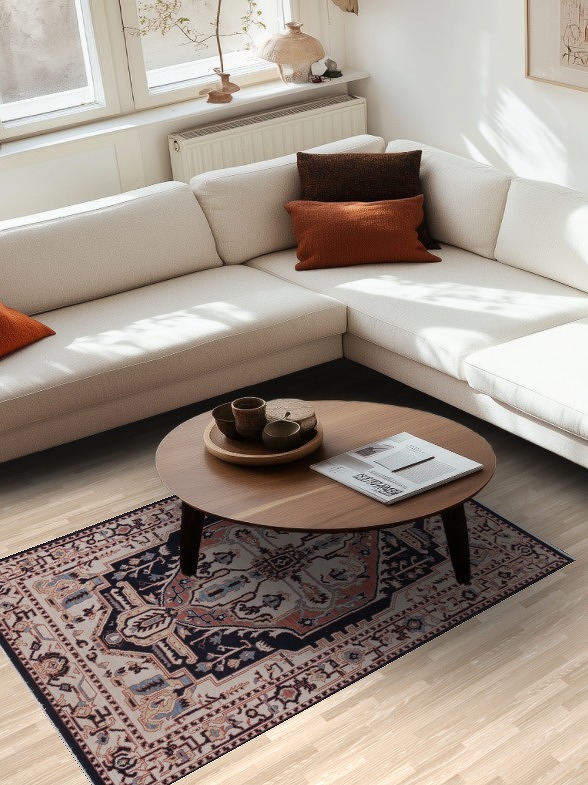 Geometric Wool Heriz Serapi Oriental Area Rug 4x6