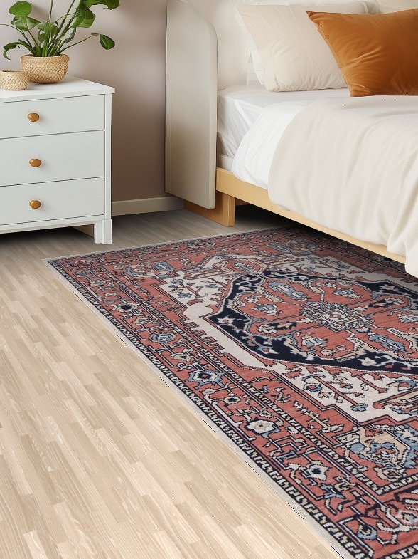 Handmade Geometric Heriz Serapi Turkish Wool Rug 4x6