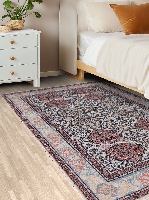 Floral Bakhtiari Turkish Wool Rug 4x6