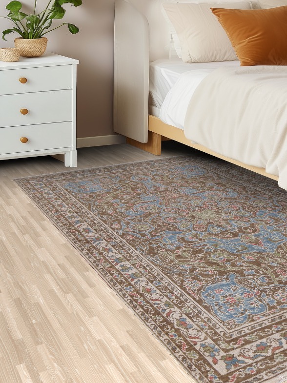Floral Oushak Turkish Wool Rug 4x6