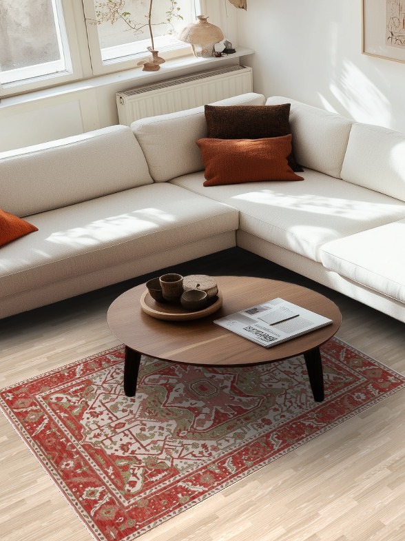 Geometric Heriz Serapi Turkish Wool Rug 4x6