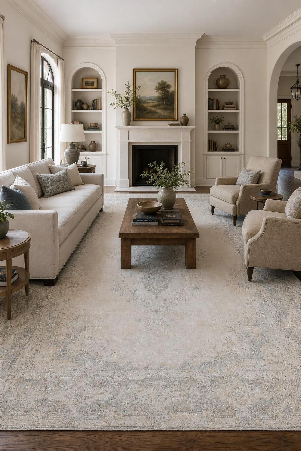 Muted Kerman Persian Area Rug 10x12