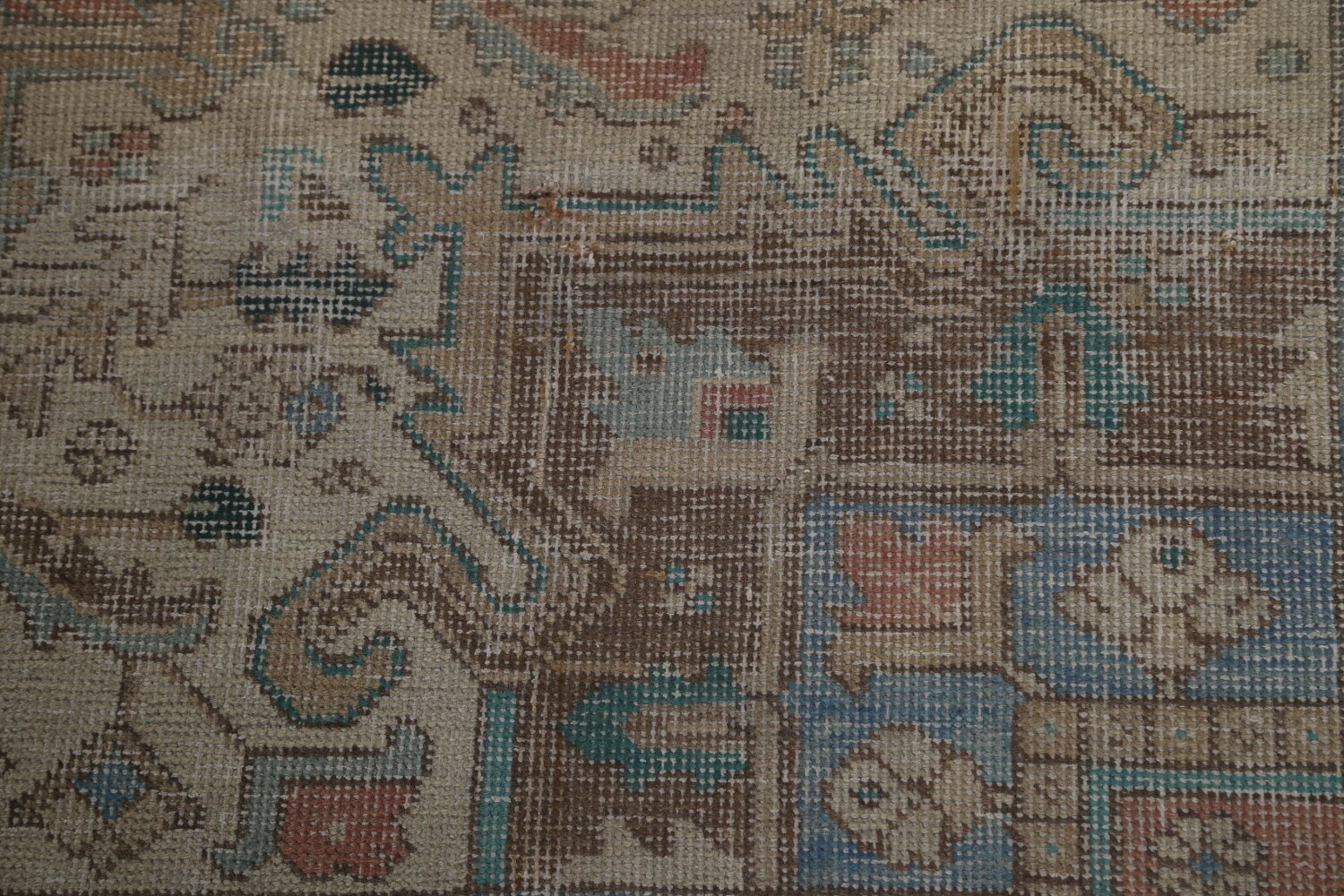 Antique Vegetable Dye Heriz Persian Area Rug 9x12