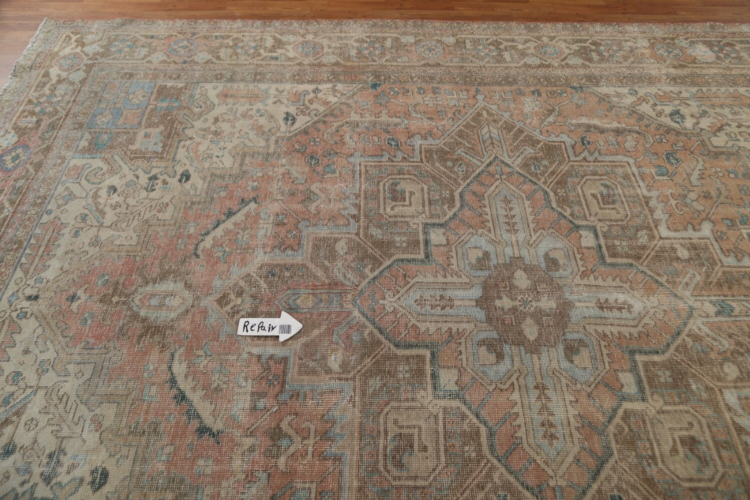 Antique Vegetable Dye Heriz Persian Area Rug 9x12