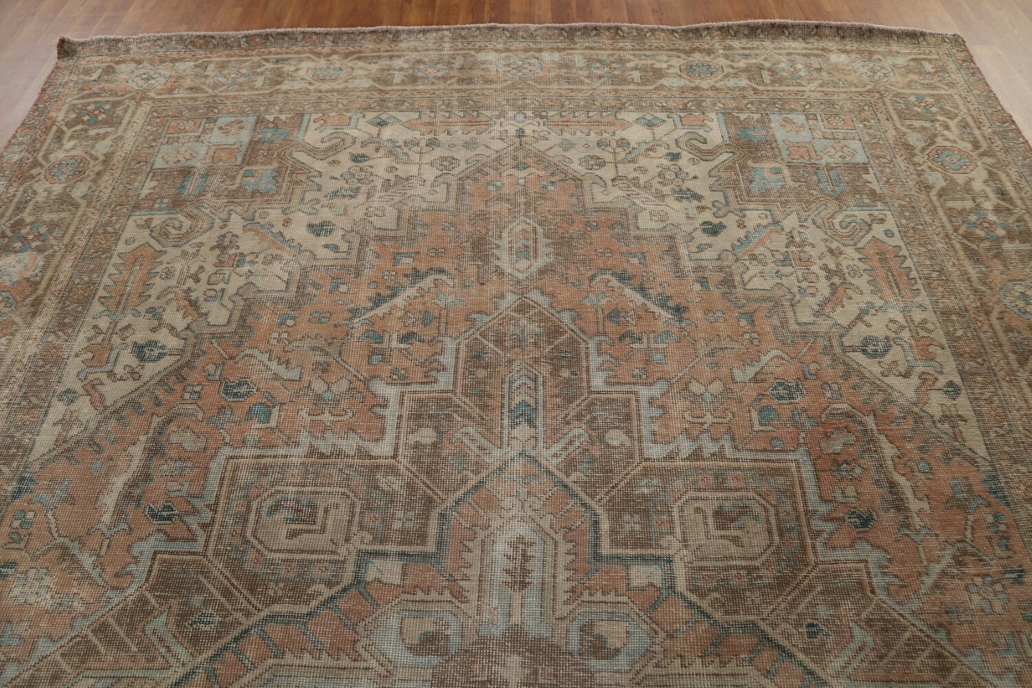 Antique Vegetable Dye Heriz Persian Area Rug 9x12