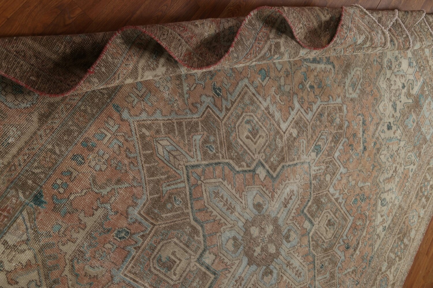Antique Vegetable Dye Heriz Persian Area Rug 9x12