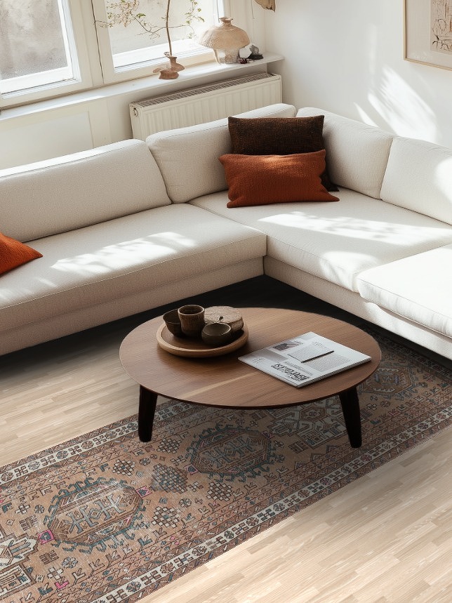 Geometric Heriz Persian Runner Rug 3x11
