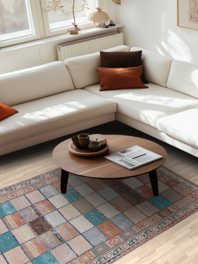 Geometric Wool Gabbeh Persian Area Rug 5x8